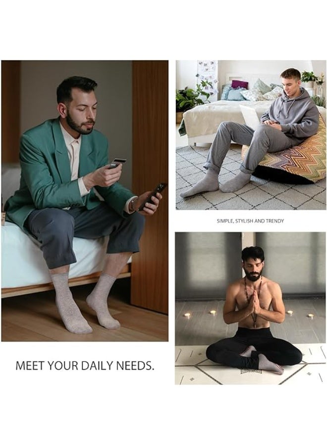 3 Pairs Men Non Slip Sticky Grips Socks Tile Wood Floors Anti-Skid Workout Yoga Pilates Hospital Slipper Socks - Image 5